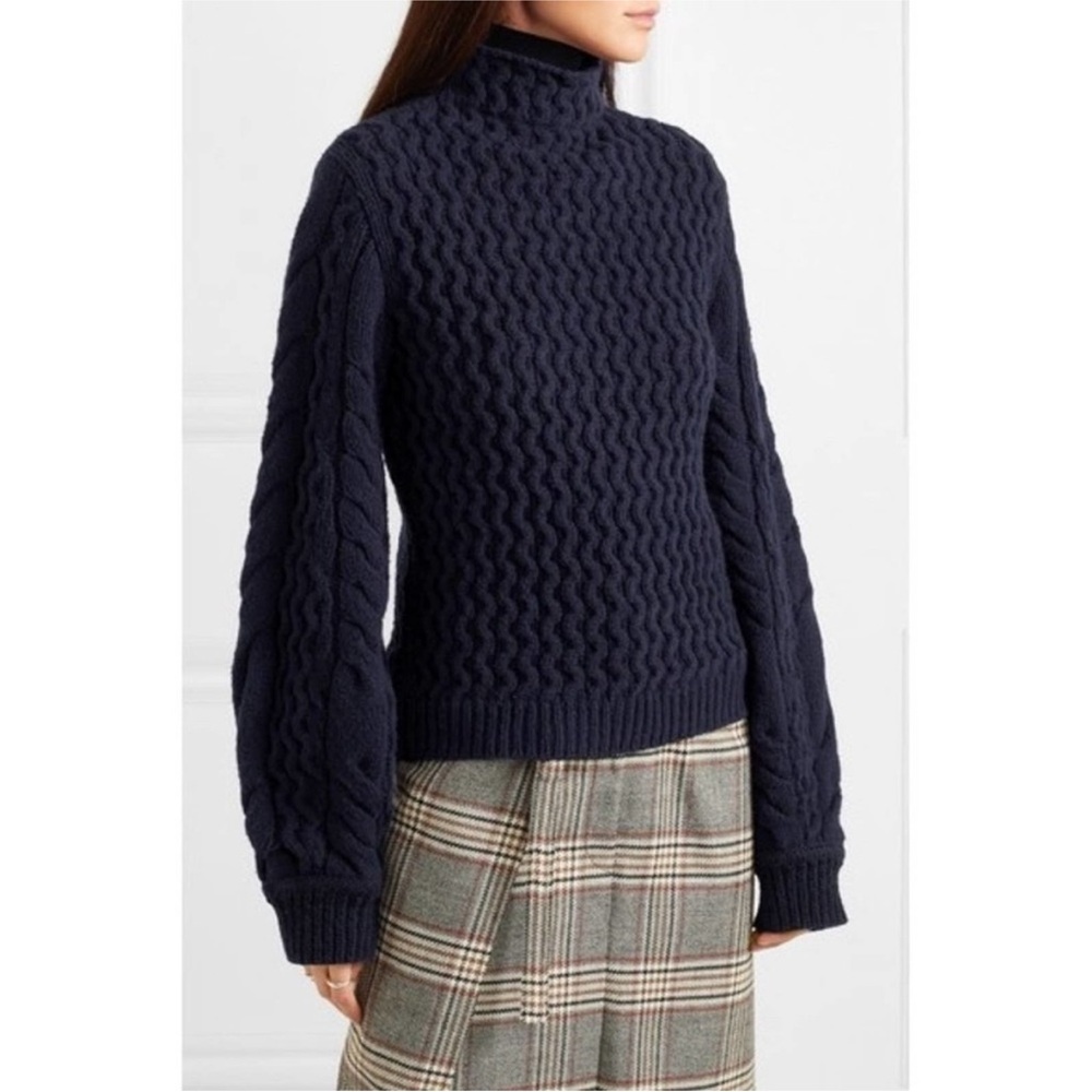 Victoria Victoria Beckham Cable Knit Navy Sweater sz S